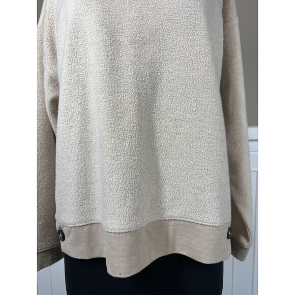 Madewell Resourced Brushed Side Button Oversized Relaxed Fit Sweatshirt Tan M - Picture 4 of 13